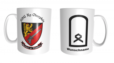 Keramiktasse RSU Oberpfalz m. Dienstgrad u. Wunschname